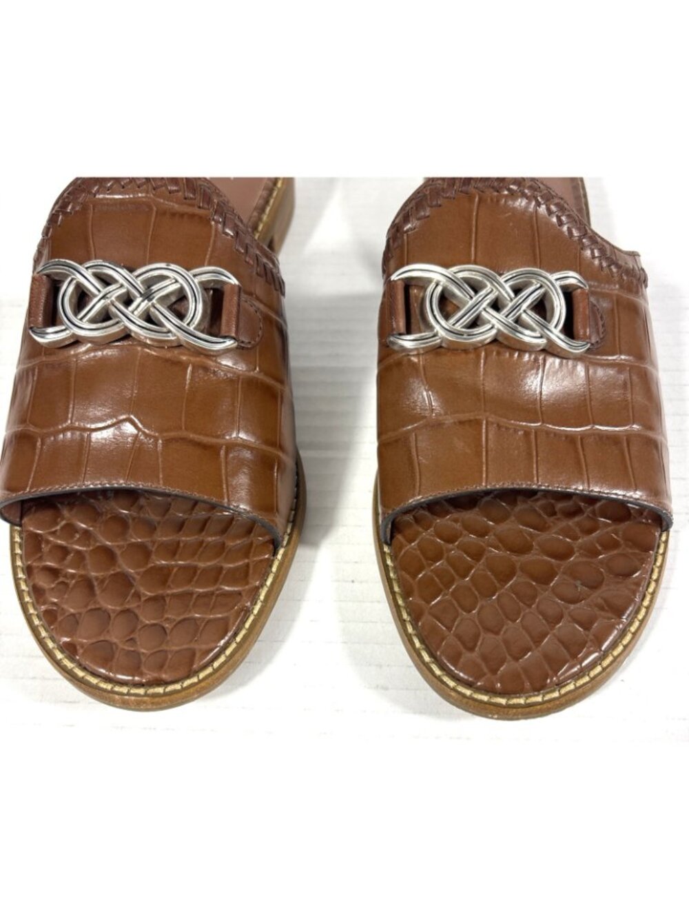 Brighton Nola Brown Leather Slides Sandals Slip On Size 7.5 - Picture 3 of 11